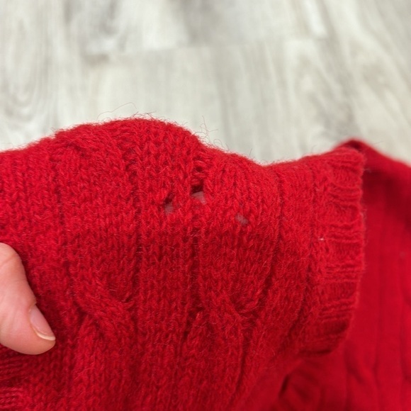 Polo Ralph Lauren v neck red 100% wool vest men flawed  size large - Picture 3 of 6